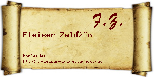 Fleiser Zalán névjegykártya